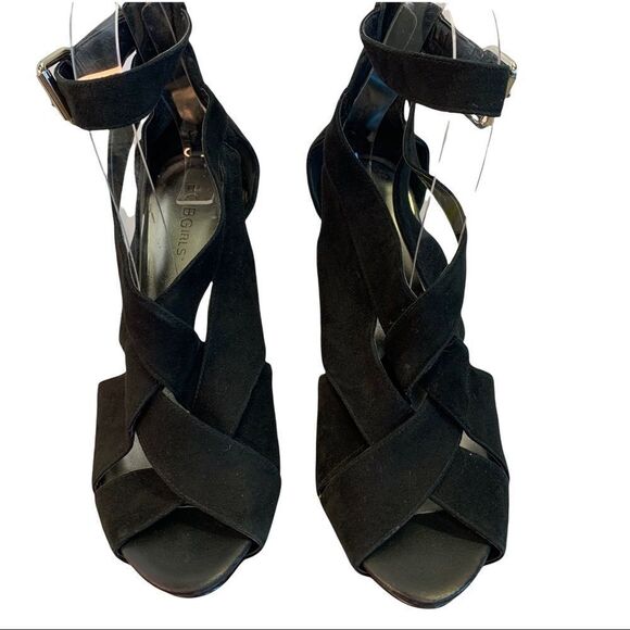 nwob BCBGirls Black strappy high heels size 8 - Picture 5 of 7